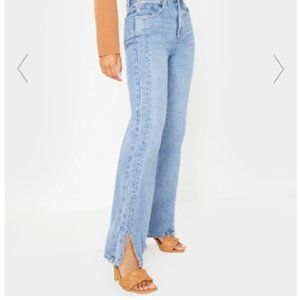 VINTAGE WASH DOUBLE SIDE SEAM SPLIT JEANS